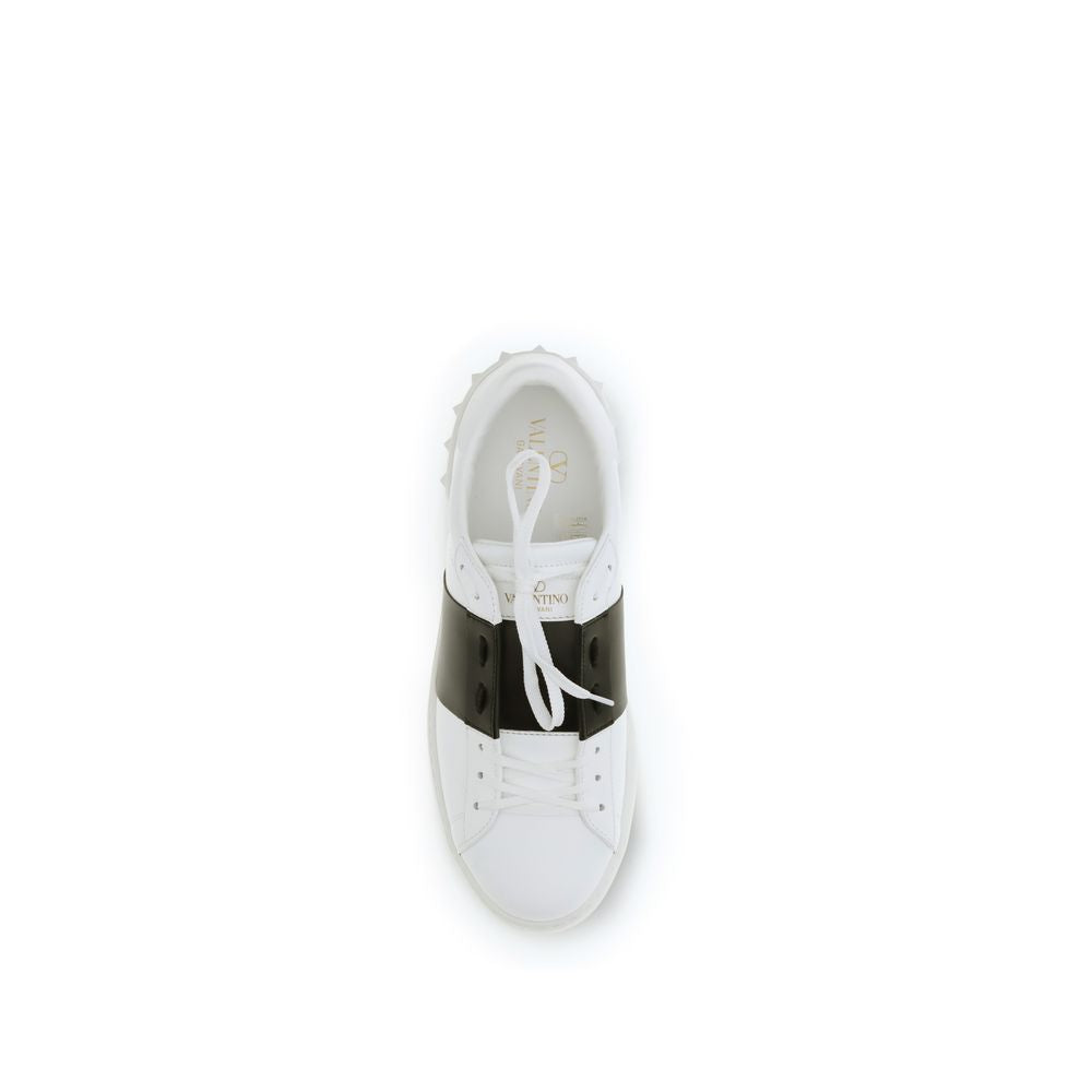 Valentino Garavani White Calf Leather Bos Taurus Low Top Sneakers