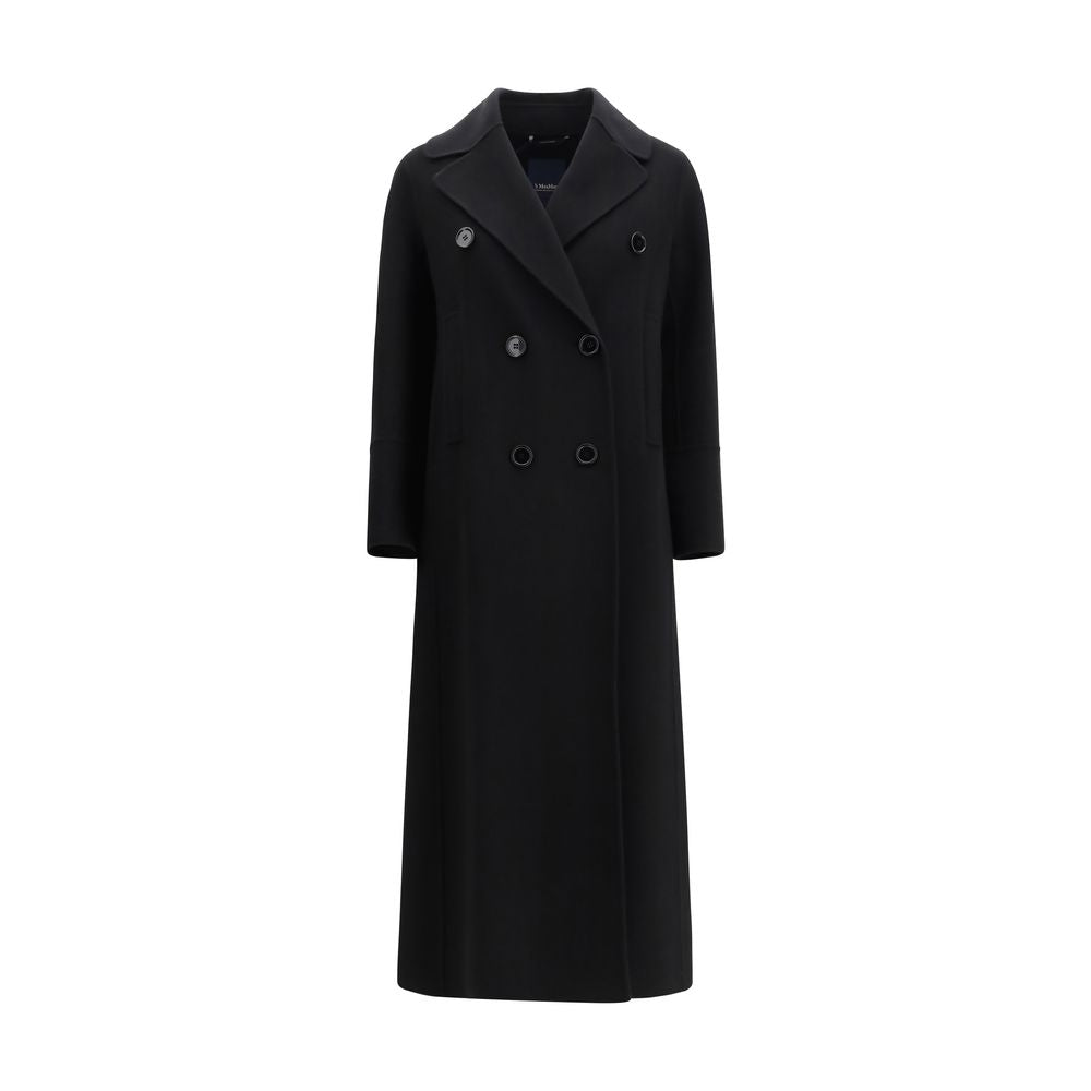 'S Max Mara Black Fleece Wool Coat