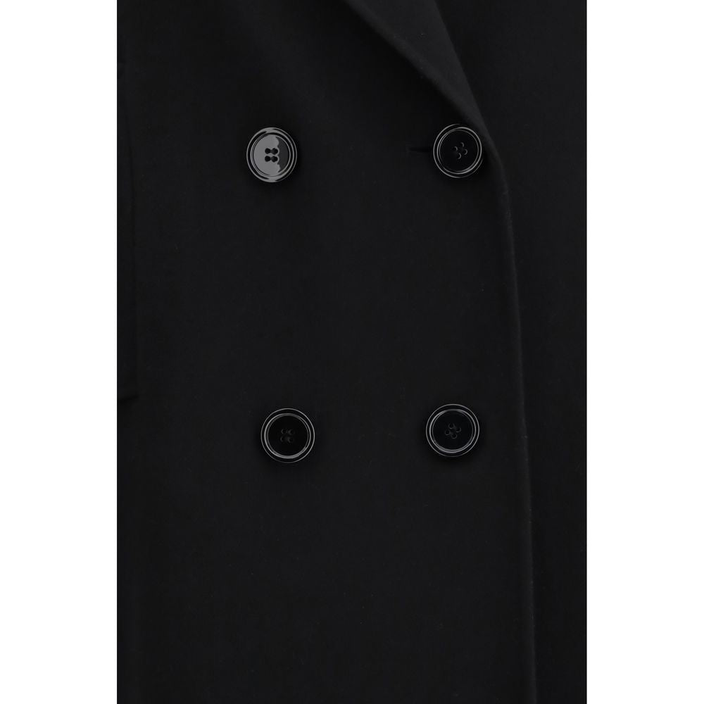 'S Max Mara Black Fleece Wool Coat