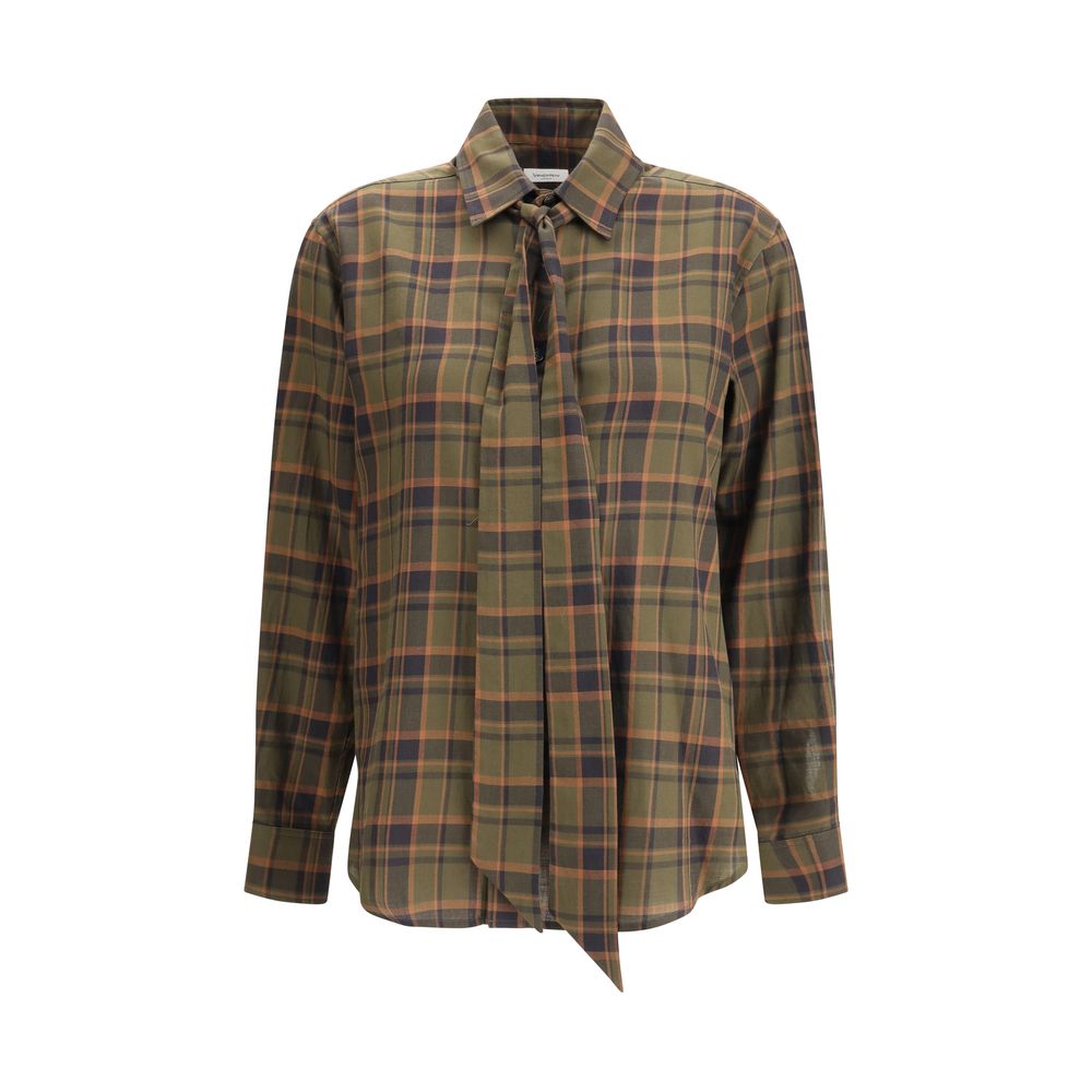 Saint Laurent Bicolor Cotton Pattern Shirt